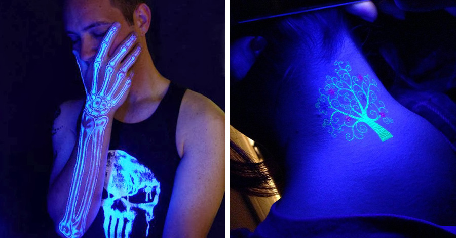 30 Creative Black-Light Tattoos You Can See Only Under UV ...