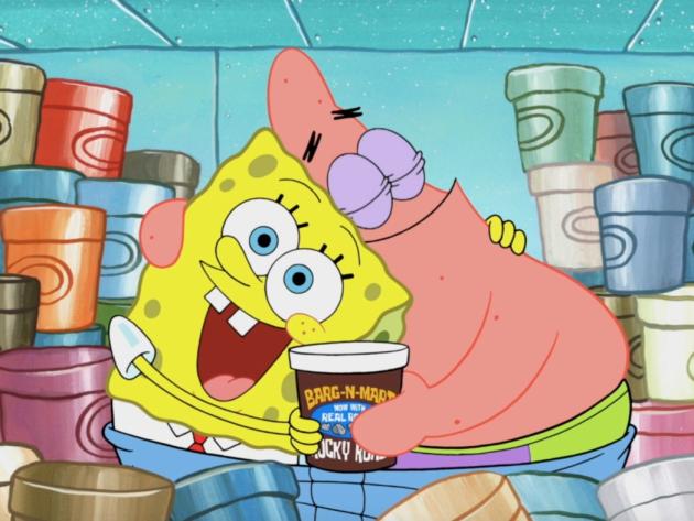 Spongebob And Patrick Hugging From Behind