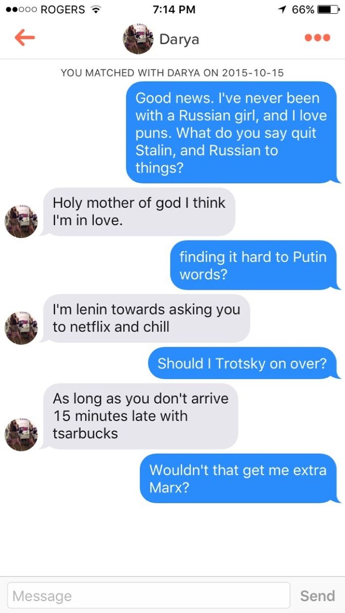30 Hilarious Tinder Puns That Are Totally Worth A Date