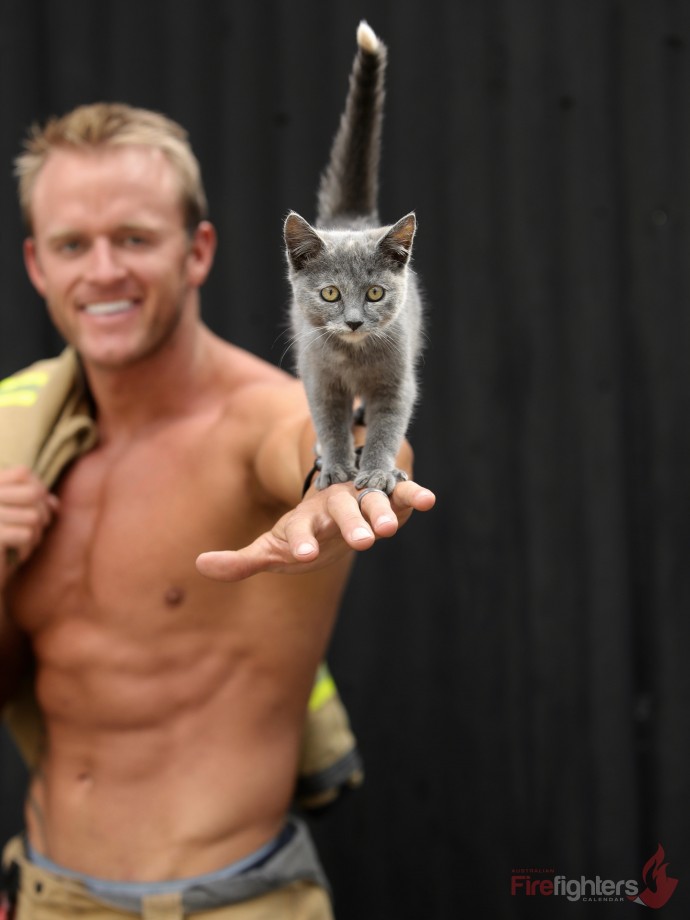 Australian Firefighters Pose With Cats For 2019 Charity Calendar, And