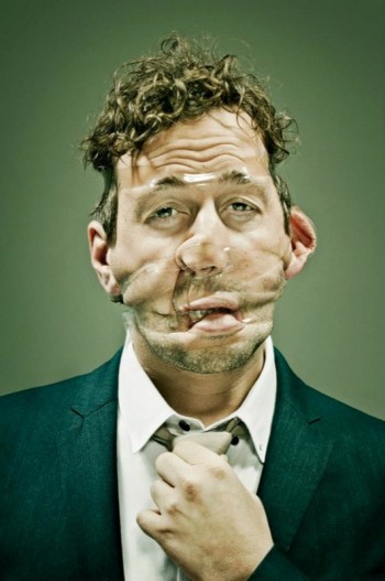 15 hilarious scotch tape faces portraits by photographer Wes Naman