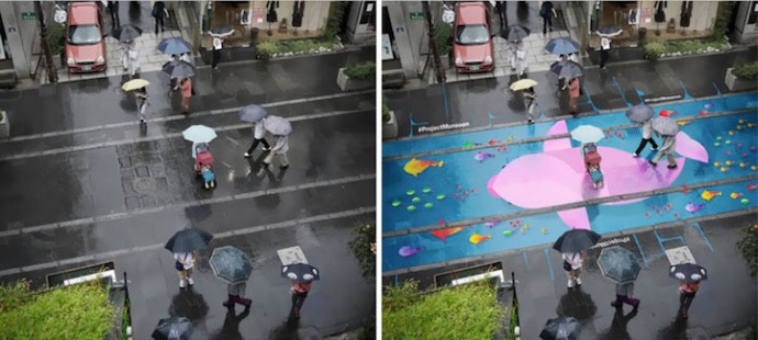 Beautiful street murals activated by rain