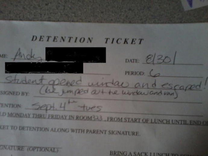40 Hilarious Reasons Why Kids Got Detention