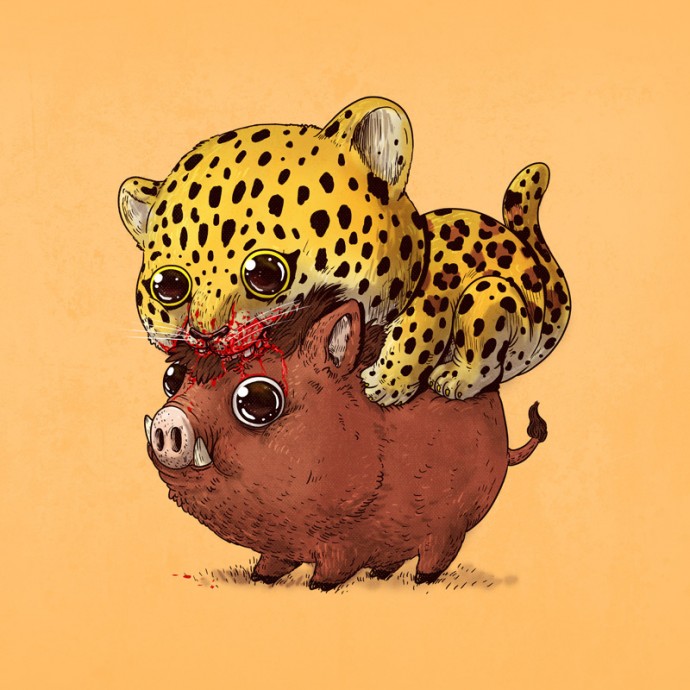 Artist Depicts The Circle Of Life With The Cutest Illustrations Of Predators And Their Prey