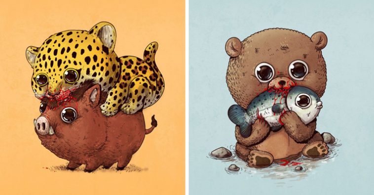 Artist Depicts The Circle Of Life With Cute Yet Disturbing Illustrations Of  Predators And Their Prey