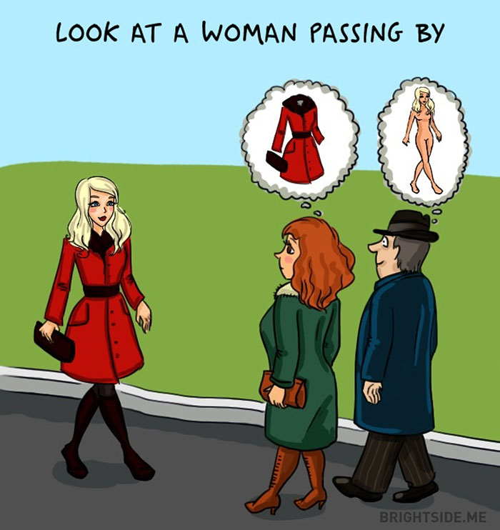14 Hilarious Illustrations Depict The Differences Between Men And Women. #6 Is So True It Hurts!