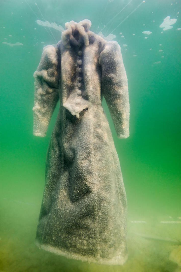 Artist leaves dress in the sea for 2 years