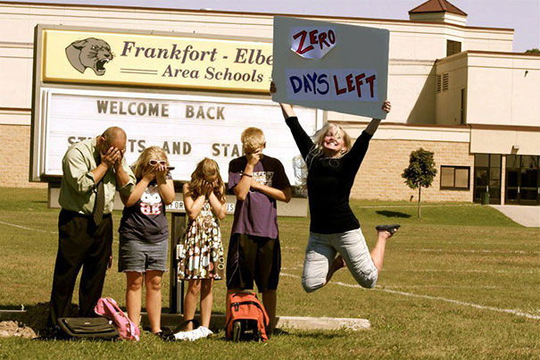 Parents celebrate the day their kids go back to school